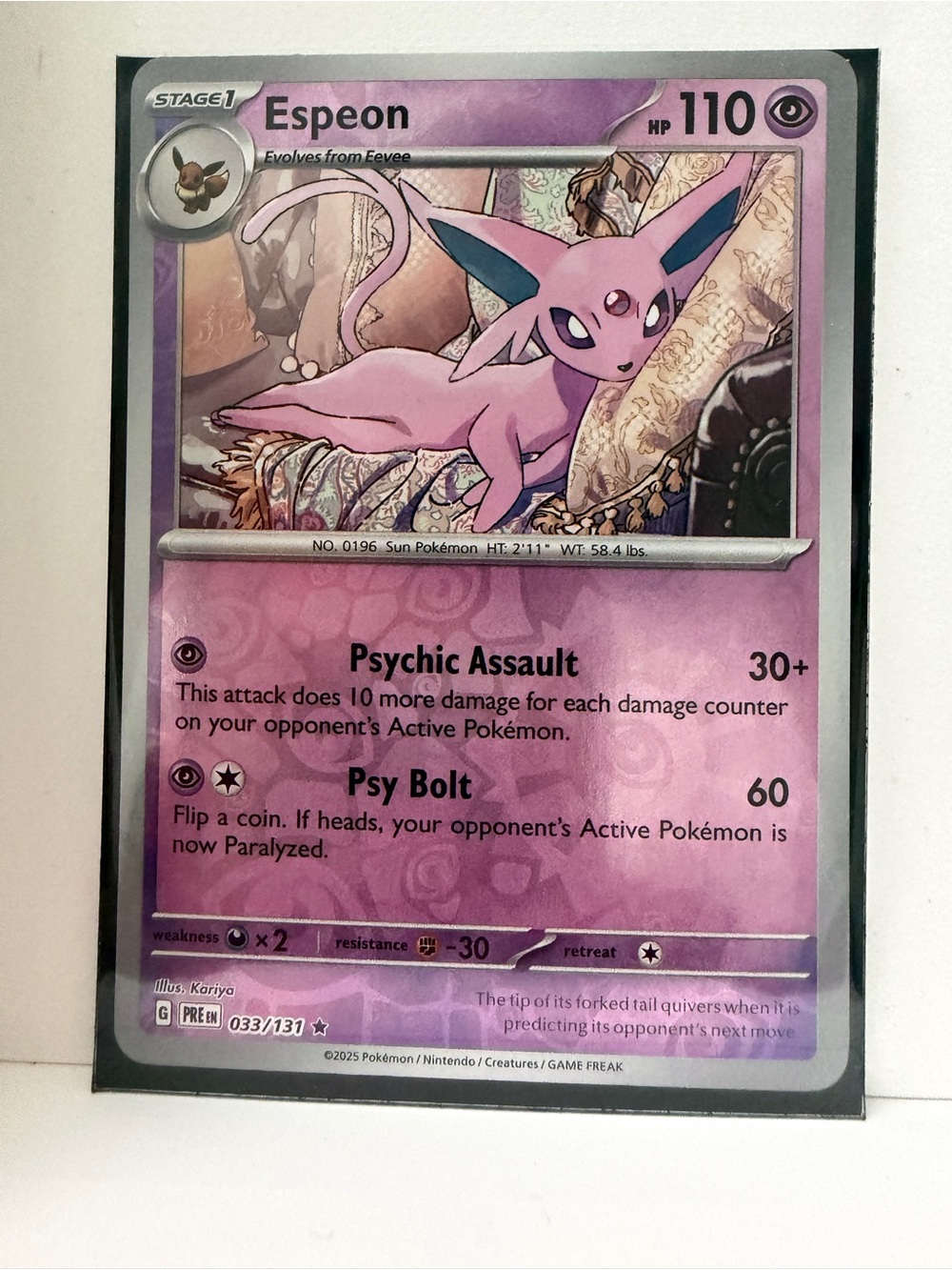 Pokemon Espeon Purple Psychic Trading Card